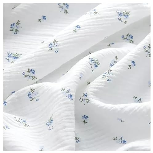 BrightGlow Bomullstyg, 100 % bomull, muslintyg, 17 # blommigt dubbelgauze-tyg, tryckt barntyg, dekorativt tyg, kostymtyg för kläder, dekoration, 100 x 130 cm
