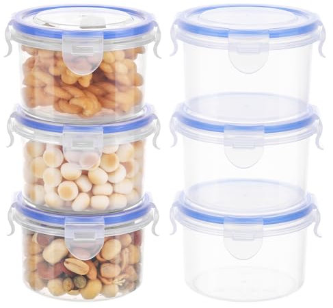 Kssvzz Set di 6 Contenitori per Alimenti con Coperchio, 300ml Contenitori Ermetici per Alimenti, Contenitori Plastica con Coperchio Senza BPA, Impilabile