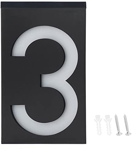 Luz Solar para Número de Casa de Fuente Grande de 6 LED, Resistente Al Agua IP55, Diseño Antidesmontaje Oculto único, para Puerta de Casa, Pared, Villa, Tienda, Pasillo, Puerta