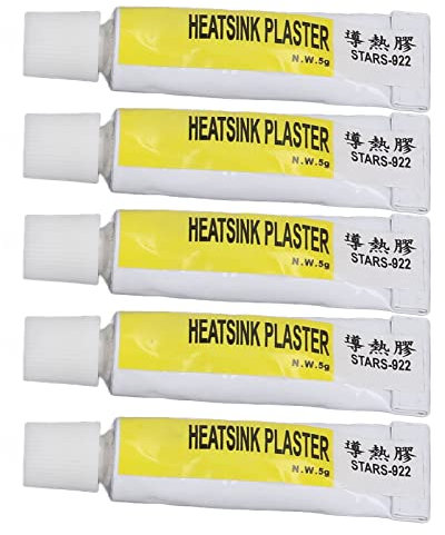 Paste Thermique, Graisse de Silicone Isolée CPU pour Imprimante 3D, 300 ℃ Résistante à la Chaleur, Liaison à Haute Résistance, 5 Tubes Ensemble, Pâte Blanche, avec une Bonne