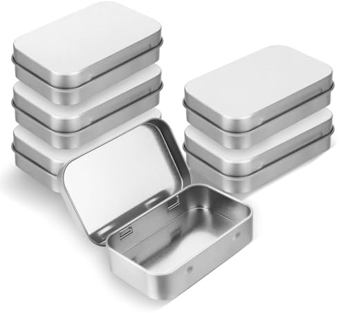 Hauojaus 6 Stück Metalldosen mit Deckel Blechdose mit Deckel Kleine Metallbox Metalldose Aufbewahrungsbox Metall Boxen für Zuhause Sügigkeiten und Kleinen Gegenständen (Silber 9,4 x 6 x 2,1 cm)