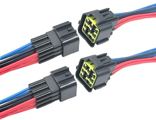 Set di 2 connettori elettrici impermeabili a 9 poli con cavi da 16 AWG (spina e femmina) per auto, camion, moto e applicazioni marine