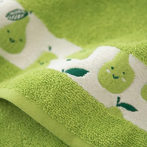 ZWOLTEX - Kinder Handtuch Set, 4 Stück: 30x50 cm, Badetuch aus 100% Ägyptische Baumwolle, Kinderhandtuch Oeko-TEX Standard, Weich und saugfähig duschtuch, Viele Farben und Motive - Birne/Lindgrün