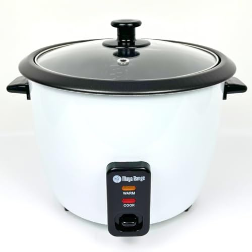 Maya Range Electric Rice Cooker & Steamer - 1.5L (8 Cups) Keep warm function, Removable non stick bowl, Easy to clean, measuring cup & spoon inc, Energy saving 500W