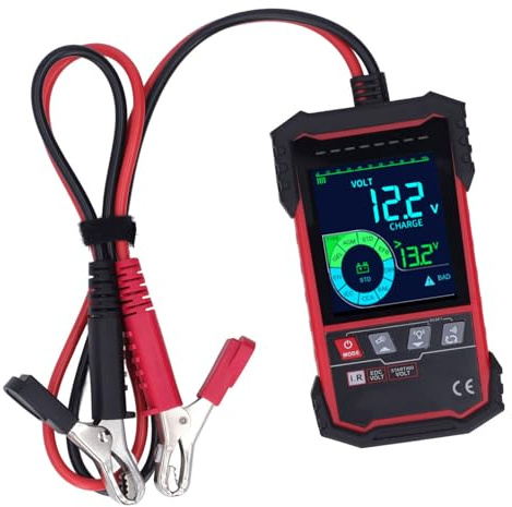 Qcwwy Auto -Battery -Tester 12V 24 V 100-1999 CCA Lastanalysator, Aplicación Amplia en Automóviles, Herramientas de Prueba de Alternador Precisas para Monitorear la Salud de la Batería