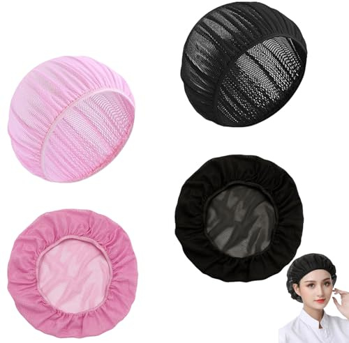 4 Stück Haarnetz zum Schlafen,Schlafhaube Haare Schützen,Haarnetze Mütze Mesh Schlafhauben,Bonnet Sleep Cap,Weiche Haar Haube,Haarmütze,Verstellbare Netzhaube für Frauen,Perücken,Nacht Schlafmütze
