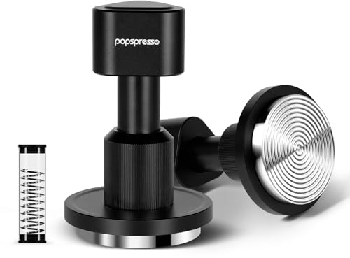 Popspresso 53.3mm Espresso Tamper, Calibrated Tamper Impact-Type with Sound Feedback, Coffee Tamper Made of Stainless Steel, 3 Spring Loaded Coffee Tamper with Replacement 15lb/30lb Springs(High)