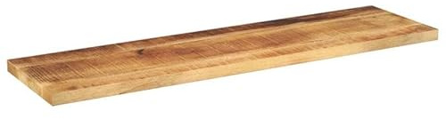 Eleganz Tablero de madera maciza de mango rugosa con acabado natural - 120 x 20 x 2,5 cm rectangular - Tablero de mesa de alta calidad para cocina, salón u oficina - Durable y ecológico