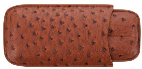 VILLCASE Custodia Portatile per Sigari in Pelle Marrone Interno in Cedro, Mantiene Freschezza e Superficie Liscia, per Viaggio e Conservazione