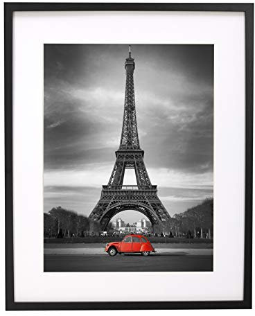BD ART Cadre Photo Noir 40 x 50 cm avec passe-partout 30 x 40 cm, Plexiglas