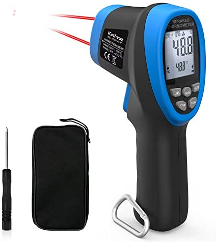 Digital Infrared Thermometer, Kethvoz Bluetooth Temperature Gun Measure High Temp -50°C~1500°C with Data Logger, Dual Laser Industrial Pyrometer for Furnace Kitchen Food Pizza Cooking