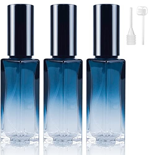 3Pcs 10ml Empty Glass Perfume Atomiser, Clear Glass Atomiser Spray Bottles, Refillable Spray Perfume Bottles Fine Mist Cosmetic Container for Travel and Daily Use (10ML)