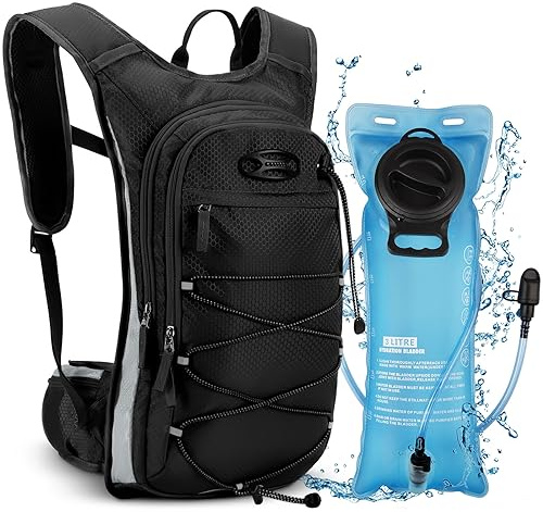 NOOLA Isolierter 3-Liter-Trinkrucksack zum Wandern, 15 l, leichter Wasserrucksack, Trinkrucksack für Männer und Frauen, Hydro-Tagesrucksack mit TPU-Wasserblase zum Radfahren, Klettern, Radfahren