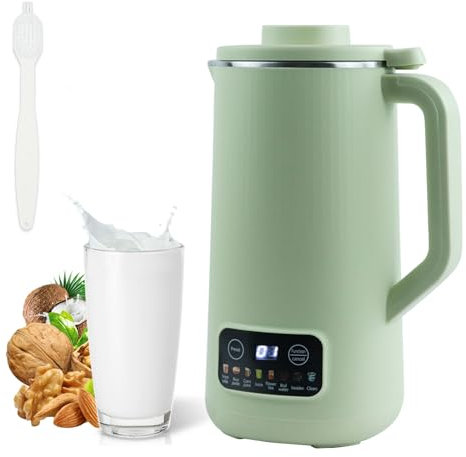 Plant Milk Maker Machine Multifunction Nut Milk Maker 20 Oz Automatic SOYA Milk Maker for Make Nut Oat Rice Cereal Congee Juice with Keep Warm, Self-Cleaning, Free Filtering (Green)