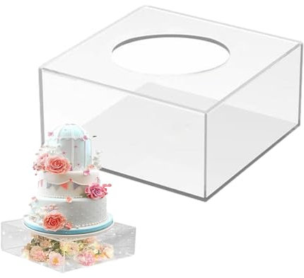 Soporte de exhibición para tartas - Elevador y elevador de pieza central de boda | Presentación de Nivel de pastel de mesa rellenables claros acrílicos cuadrados para la boda, novias, Jingan
