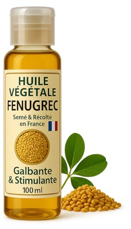 Aceite de Fenogreco Francés – Aumenta el Volumen de Glúteos, Senos y Caderas – Aceite Natural 100% Francés para Glúteos Más Redondos y Piel Suave – 100 ml
