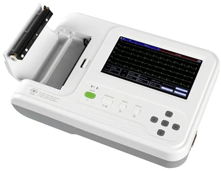 PTATT EKG Monitor Portable 7 Inch LCD Touch Screen Digital 12 Leads ECG/EKG Machine 6 Channel Electrocardiograph