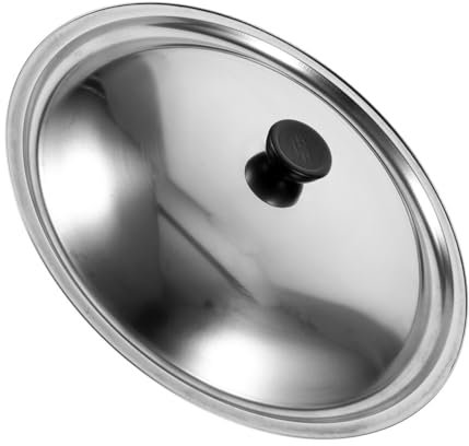 Luxshiny Kitchen Pot Lid Replacement Heat-resistant Stainless Steel Wok Cover for Frying Pans Versatile Cookware Lids for Secure Cooking Elegance Your Kitchen