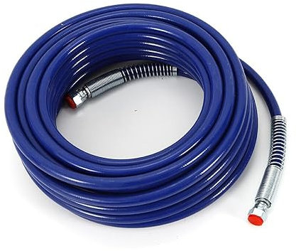 Hochdruckschlauch 15M Airless Sprühschlauch 3300 Bar 1/4'' Flexible Faser für Sprüher, Blaue Pistole Sprühschlauch Wasser 3300 PSI Hochdruck Universalfarbe Sprühschlauch Flexible Faser Rohr
