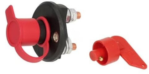 Kramp Batterieschalter rund, schwarz, M8, 12/24V, 150A/500A (5sec), IP40 SW10005KR | 8719493177497