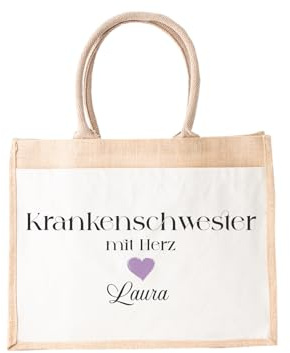 LIEBTASTISCH Jutetasche Shopper personalisiert bedruckt mit verschiedenen Berufen - Einkaufstasche stilvoll & praktisch-Jute-Tasch Jutetasche