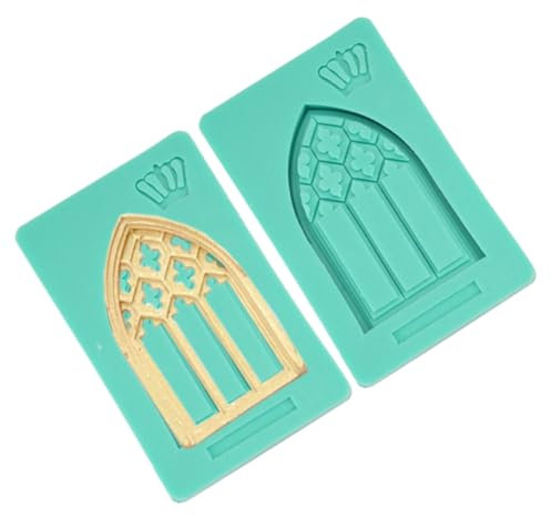 Amosfun Form Silikon Fondantform Haushaltskuchenform Antihaft-backwerkzeug Eisenkunst Fenster Kuchendekor Grün