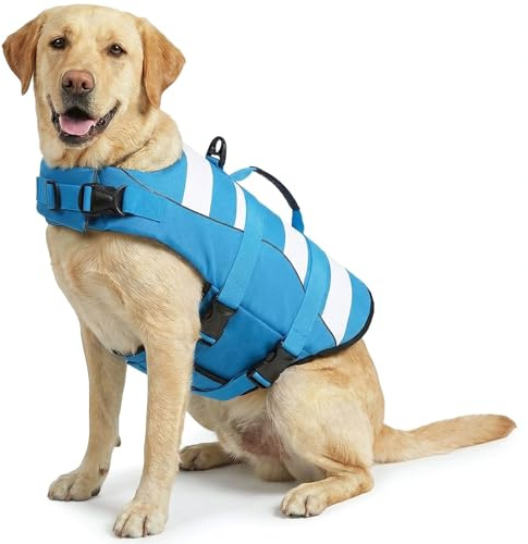 ASENKU Schwimmweste Hund,Hundeschwimmweste XL für große Hunde – Rettungsgriff & Auftrieb, Sicherheitsweste mit verstellbarem Brustgurt + Reflektor, für Bootfahren, Baden und Wassersport
