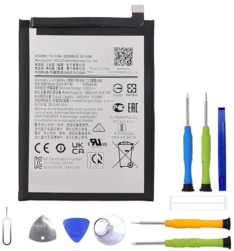 ERYNK Galaxy A14 5G WT-S-W1 Batterie de rechange pour Galaxy A14 5G SM-A146B, SM-A146B/DS, SM-A146P, SM-A146P/DS, SM-A146U, SM-A146U1, SM-A146U1/DS Batterie de rechange avec kit d'outils
