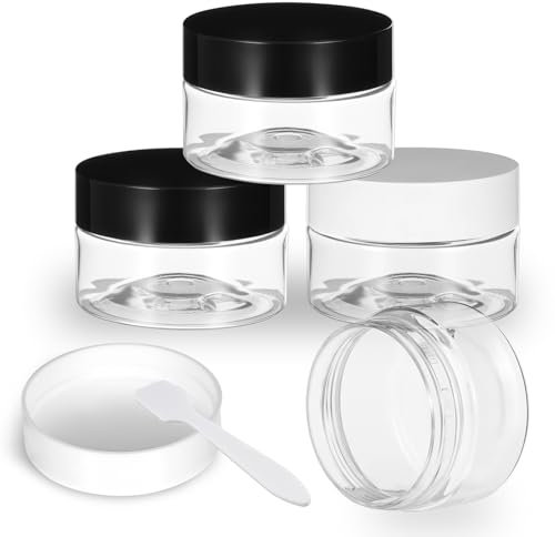 Qianyu 4 Stück Transparent Cremedosen Kunststoffdose zum Befüllen Leerdose Creme Behälter Kleine Gläser mit Deckel Weitmund Döschen Cremetiegel Salbendosen für Make-up Kosmetik Lotion Reise