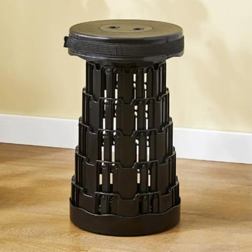 LAUKKKE Sgabello Pieghevole Portatile Telescopico, Sedia da Campeggio Regolabile in Altezza da Viaggio, 400kg Portata Max,per Escursionismo, Pesca, Campeggio, BBQ,viaggi