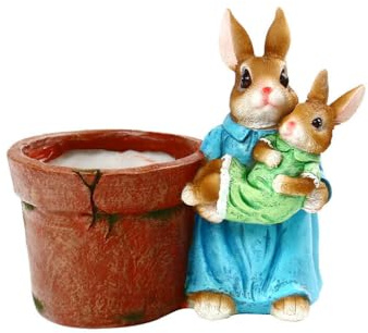 Zambuph Ornamento di Pasqua Festival Atmosfere Succulente Vaso di fiori Resina Piantare Decorazione Vaso fiori Statua Pianta d'appartamento, Tipo 2