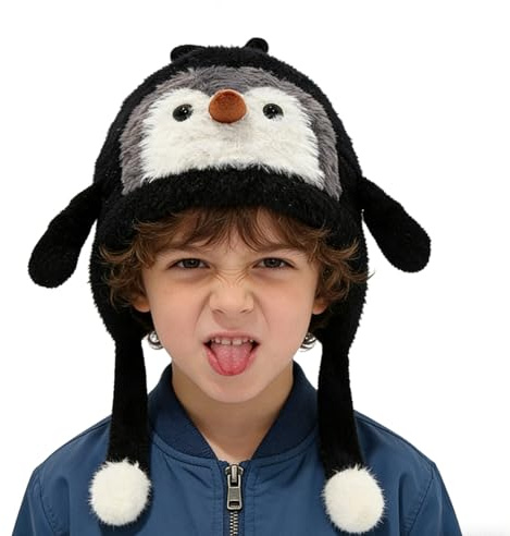 Generico Cappelli Animali per Bambini | Cappello Morbido a Forma di - Cappello Invernale Caldo con Paraorecchie | per Bambini Ragazze e Ragazzi in Vacanza e Campeggio