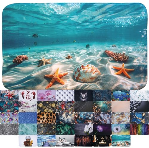 Sanilo Badteppich, viele schöne Badematten zur Auswahl, Badvorleger sehr weich und rutschfest, waschbar und schnelltrocknend (Waterworld, 70 x 110 cm)