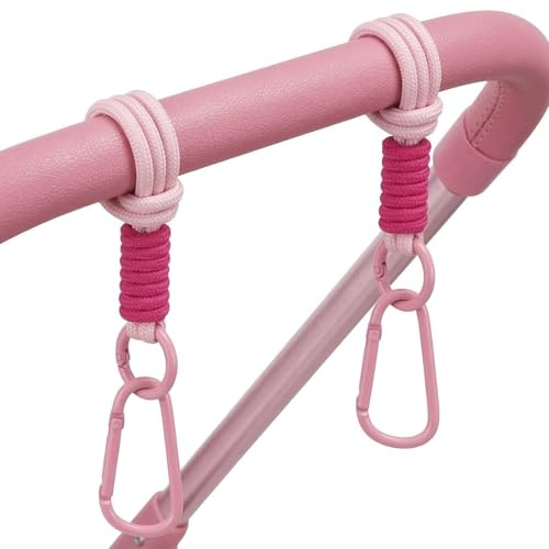 2 Ganchos Para Cochecitos De Bebé Fabricados En Malla Y Cordón, Soporte Universal Para Bolsos Y Organizador Para Sillas De Paseo Y Cochecitos De Bebé, Color: Rosa