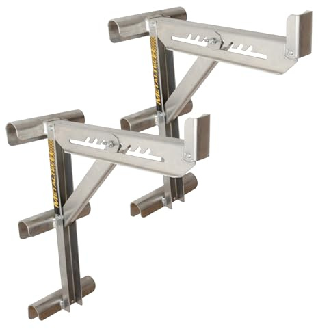 Metaltech Jobsite Series 3-Rung Ladder Jack 2-Pack E-LJ30P, Aluminum Jack for Scaffolding Extensions and Work Platforms, Scaffold, Masonry, Painting, and Roofing Tool for Job Site and Home Improvement