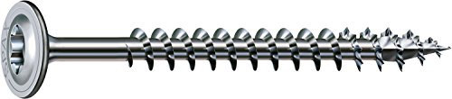 SPAX T-STAR Plus 251010801005 - Tornillo para madera, 8,0 x 100 mm, 50 unidades, cabeza de placa, rosca parcial, 4CUT, WIROX A3J