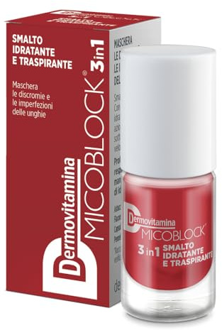 Dermovitamina Micoblock 3in1 Smalto Onicomicosi - Rosso Mattone - Smalto Curativo per Unghie - Tratta i Micosi Unghie Piedi - Rinforzante Unghie - 16 Colorazioni Disponibili - 5 ml