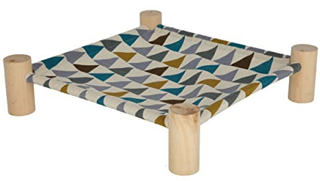 Kerbl Pet Hängematte für Nager, 38x38x10cm, Holz, Canvasstoff, Stoff waschbar, Stecksystem, schnelle Montage