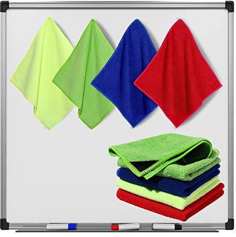 8 Packs Chiffon de Nettoyage Magnétique Gomme Effaçable à Sec en Microfibre Gomme Magnétique pour Tableau Blanc Gomme Sèche Lavable pour Salle de Classe, 10 x 9,25 Pouces (Multicolores)