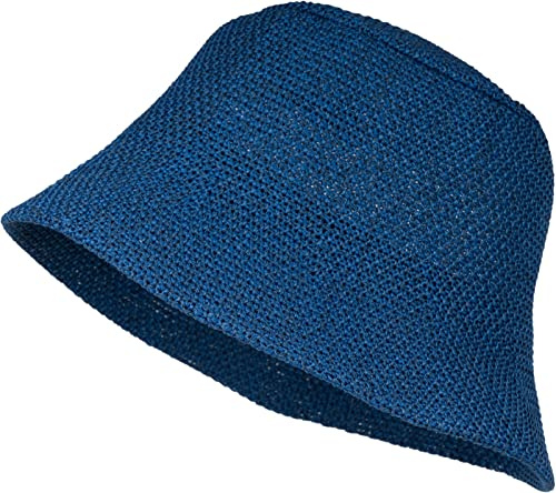 styleBREAKER Chapeau de Soleil pour Femmes en Papier Straw Pliable, Chapeau de pêcheur léger, Bucket Hat avec Bande Anti-Transpiration, Protection Solaire pour été, Plage et Loisirs, Couleur:Bleu