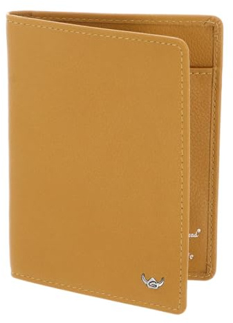 Golden Head Cuero Estuche de identificación Madrid RFID Protect Ausweisetui 4480 Senfgelb Mostaza