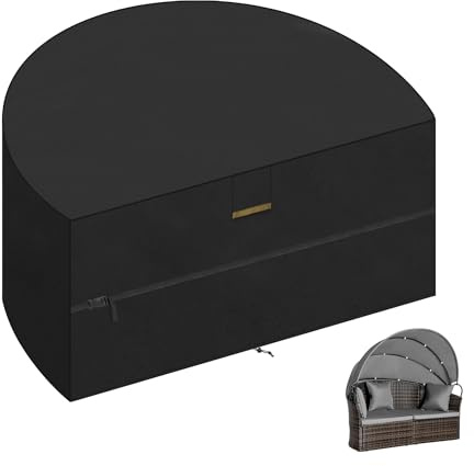 VANSHEIM Housse de canapé d'extérieur – Housse imperméable pour meubles de jardin – 420D semi-circulaire – 230 x 120 x 100 cm