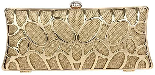 RajoNN Abendhandtaschen für Damen, Tasche aus Metall, Hohle Damen-Clutch, Balltasche, Brauttasche (Gold)