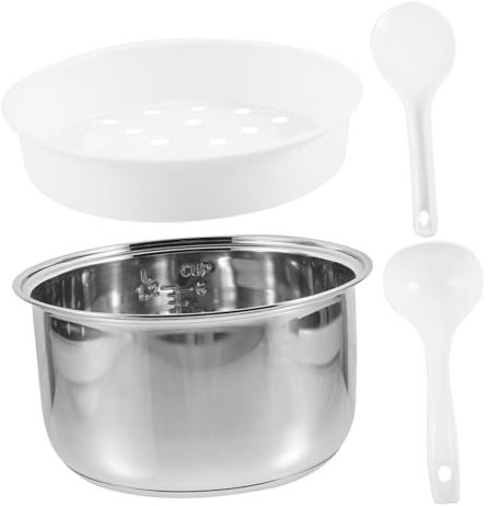 Ciieeo Marmite Intérieure Cuiseur à Riz 3l en Acier Inoxydable 304 Épais Multifonction Compatible Cuisson Riz Soupe Gâteau Accessoire Cuisinière Électrique