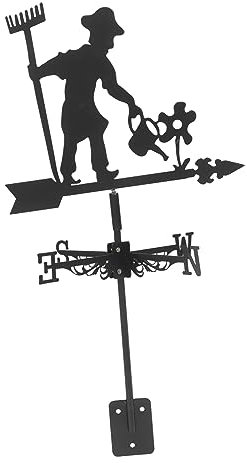 CIYODO Wetterfahne für die Terrasse Gartendekoration Windzeiger Ornament Flugzeug neuartige Wetterfahne kreative wetterfahne Schmiedeeisen Dekorationen Windmühle Sprühfarbe Indikator