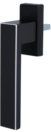 MS Beschläge Design Fenstergriff exklusives Design 45° Rasterung Fensterbeschlag eckig Dreh- Kipp Fensterolive Aluminium Schwarz (eloxiert - gefräst, ohne)