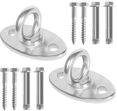 2 Pièces Crochet de Plafond Lourds Support Sac de Frappe en Acier Inoxydable SUS304 Support Hamac Support de Plafond Kit de Suspension pour Yoga Aérien Chaise Accrochante Sac de Boxe Balançoire