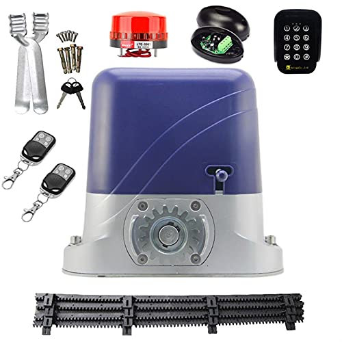Apriporta Heavy Duty 260. 0LBS. Apritazione automatica for cancelli scorrevole elettrico for porta da 1300 kg con porta in nylon 4M Telecomando WiFi opzionale Motore durevole(Kit 4)