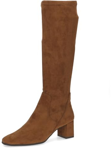 CAPRICE Bottes femme hautes à talons hauteur genou véganes, Marron (Brown Stretch), 39 EU
