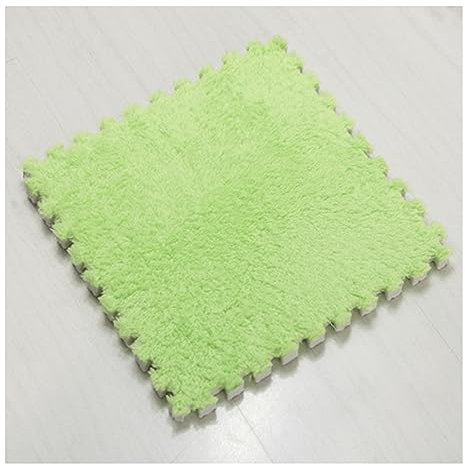 Zottelige weiche Schaumstoffmatten – 12 ineinandergreifende Teppichfliesen für Zuhause, Salon, Schlafzimmer, flauschige Teppiche, 30,5 x 30,5 cm, Puzzle-Spielmatten, Teppichbodenfliesen